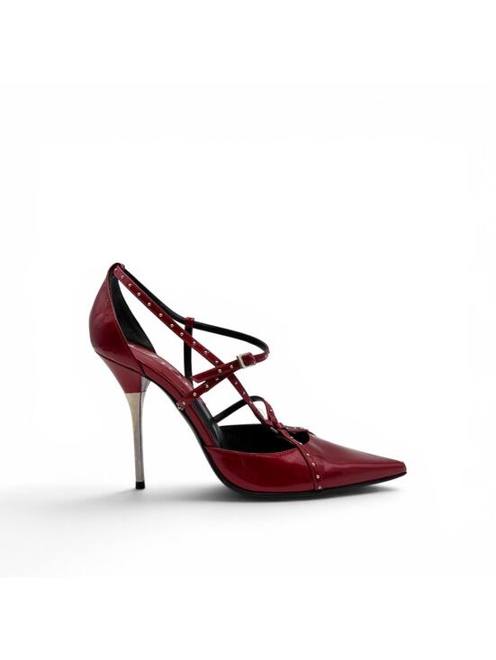 Shoes - Christian Dior by John Galliano Red Patent Studded Pumps  Size 37